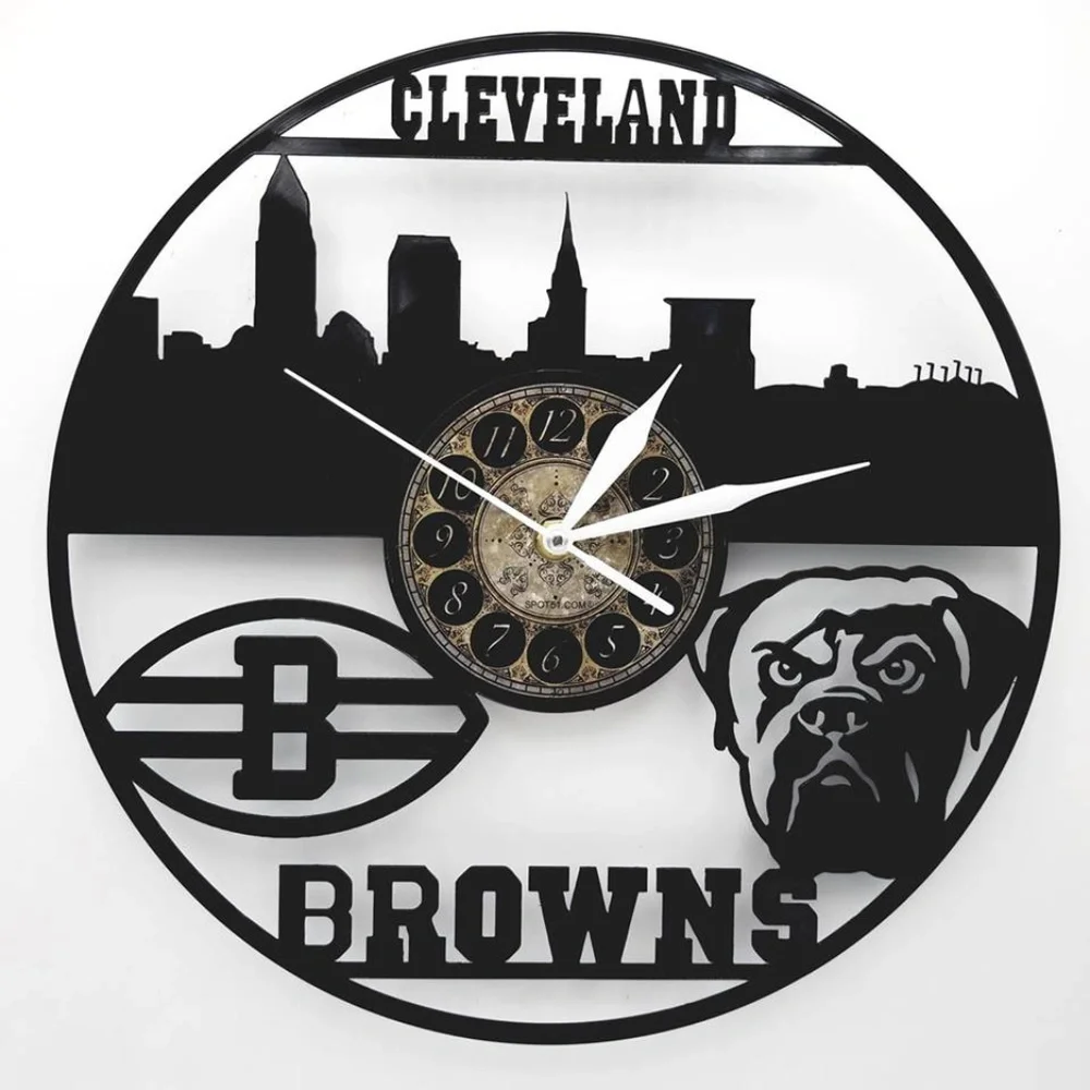 CLEVELAND BROWNS vinyl recoord clock | Football ManCave Fan Gift